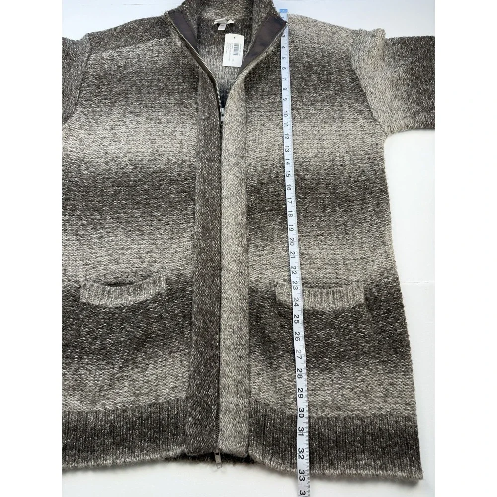 Chico's Wool Blend Ombre Rendezvous Zip Long Cardigan Sweater Womens Size 2 NWT